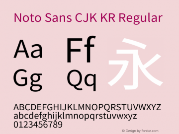 Noto Sans CJK KR  Font Sample