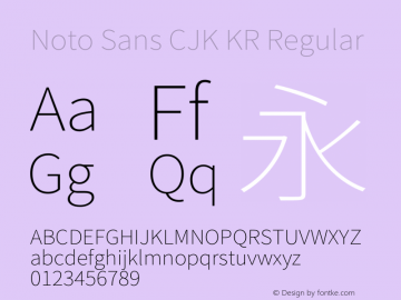 Noto Sans CJK KR  Font Sample