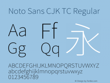 Noto Sans CJK TC  Font Sample