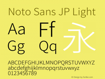 Noto Sans JP Light  Font Sample