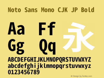 Noto Sans Mono CJK JP Bold 图片样张