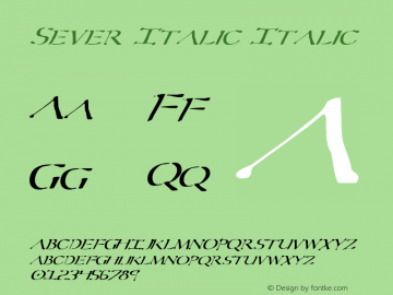 Sever Italic Italic 2 Font Sample