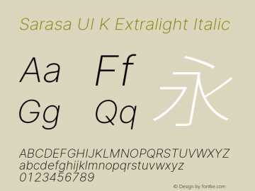Sarasa UI K Xlight Italic Version 0.31.0图片样张