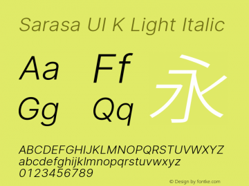 Sarasa UI K Light Italic Version 0.31.0图片样张