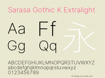 Sarasa Gothic K Xlight Version 0.31.0 Font Sample