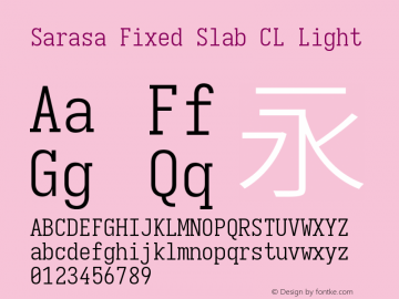 Sarasa Fixed Slab CL Light 图片样张