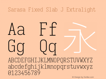 Sarasa Fixed Slab J Xlight 图片样张