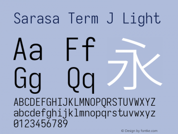 Sarasa Term J Light  Font Sample