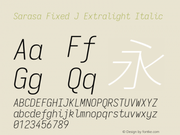 Sarasa Fixed J Xlight Italic 图片样张