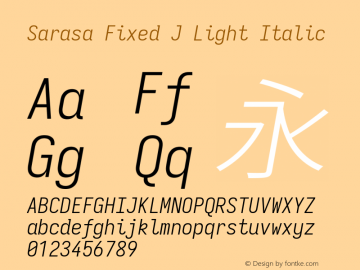 Sarasa Fixed J Light Italic 图片样张