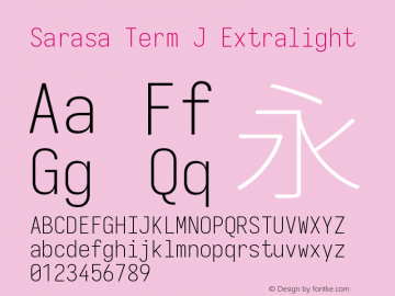 Sarasa Term J Xlight  Font Sample