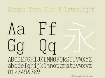 Sarasa Term Slab K Xlight Version 0.31.1图片样张