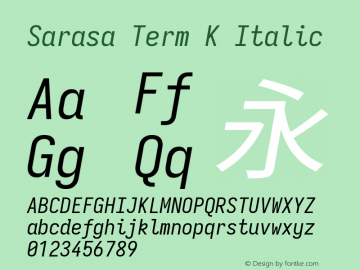 Sarasa Term K Italic Version 0.31.1 Font Sample