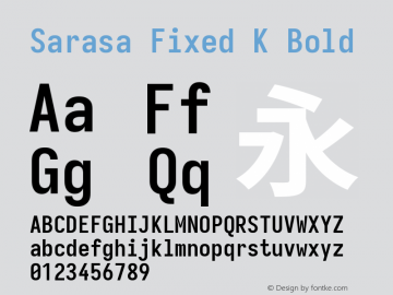 Sarasa Fixed K Bold Version 0.31.1 Font Sample