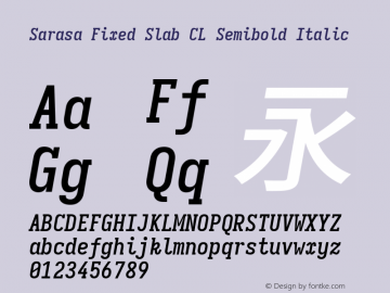 Sarasa Fixed Slab CL Semibold Italic 图片样张