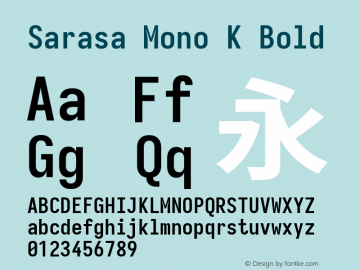 Sarasa Mono K Bold Version 0.31.1 Font Sample