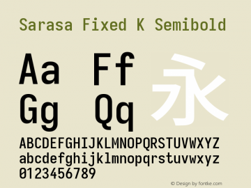 Sarasa Fixed K Semibold Version 0.31.1 Font Sample