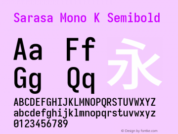 Sarasa Mono K Semibold Version 0.31.1 Font Sample