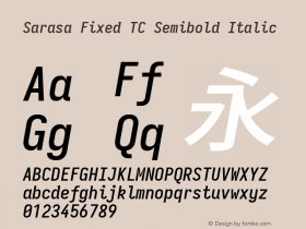 Sarasa Fixed TC Semibold Italic 图片样张