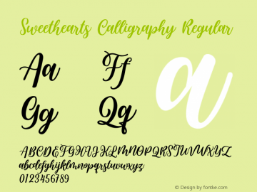 Sweethearts Calligraphy Version 1.00;March 24, 2021;FontCreator 12.0.0.2525 64-bit Font Sample