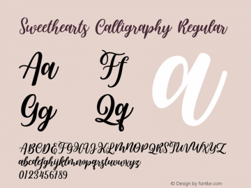 Sweethearts Calligraphy Version 1.00;March 24, 2021;FontCreator 12.0.0.2525 64-bit Font Sample