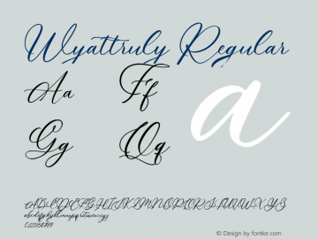 Wyattruly Version 1.000 Font Sample