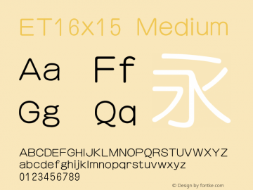 ET16x15 Medium Version 3.53 Font Sample