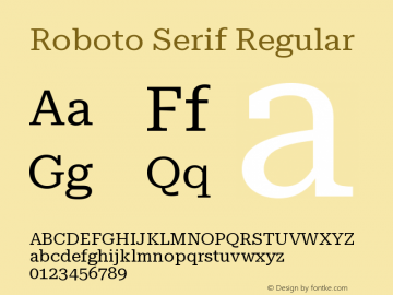 Roboto Serif Regular Version 1.004 Font Sample