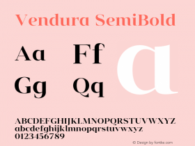 Vendura SemiBold Version 1.001;hotconv 1.0.109;makeotfexe 2.5.65596图片样张