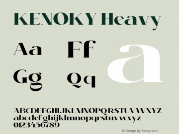 KENOKY Heavy Version 1.000 Font Sample