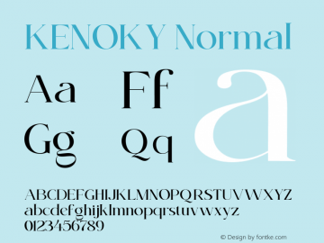 KENOKY Normal Version 1.000 Font Sample