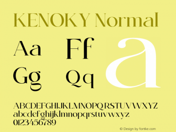 KENOKY Normal Version 1.000;hotconv 1.0.109;makeotfexe 2.5.65596 Font Sample