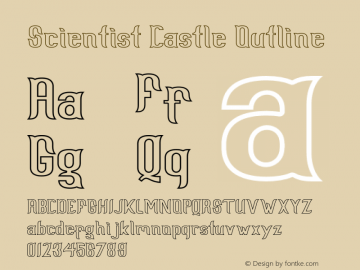 Scientist Castle Outline Version 1.00;April 26, 2021;FontCreator 12.0.0.2525 32-bit图片样张