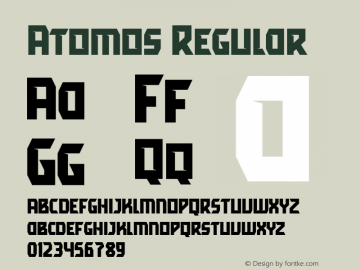 Atomos Regular Version 1.000 Font Sample