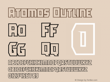 Atomos Outline Version 1.000 Font Sample