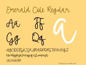 Emerald Cole Version 1.00;October 12, 2020;FontCreator 12.0.0.2565 64-bit Font Sample