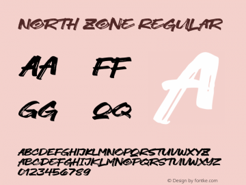 North Zone Version 1.00;April 19, 2021;FontCreator 13.0.0.2675 64-bit图片样张