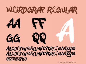 Weirdgraf Regular Version 1.000 Font Sample