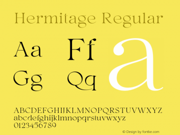 Hermitage Regular Version 1.000;PS 001.000;hotconv 1.0.88;makeotf.lib2.5.64775 Font Sample