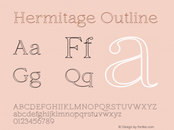 Hermitage Outline Version 1.000;PS 001.000;hotconv 1.0.88;makeotf.lib2.5.64775 Font Sample