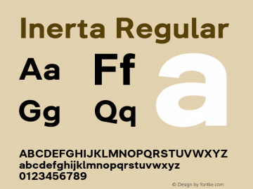 Inerta W05 Bold Version 1.001 Font Sample