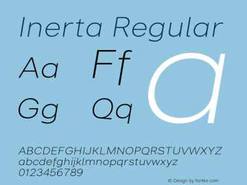 Inerta W05 Extra Light Italic Version 1.001 Font Sample