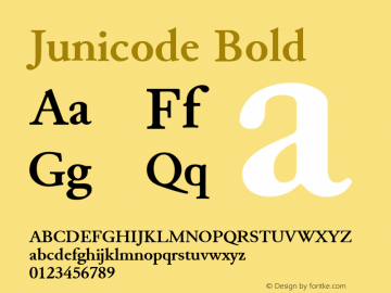 Junicode Bold Version 1.003 Font Sample