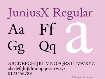 JuniusX Regular Version 1.007 Font Sample