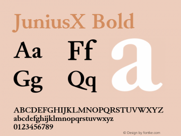JuniusX Bold Version 1.007 Font Sample