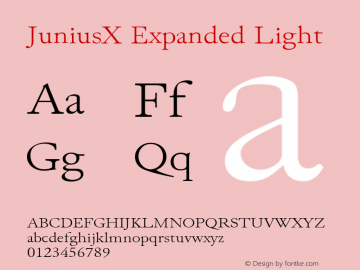 JuniusX Expanded Light Version 1.007 Font Sample