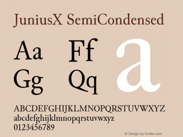 JuniusX SemiCondensed Version 1.007 Font Sample