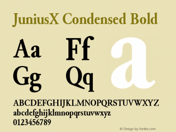 JuniusX Condensed Bold Version 1.007 Font Sample