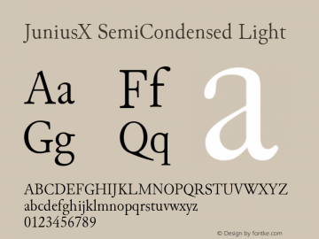 JuniusX SemiCondensed Light Version 1.007 Font Sample