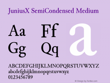 JuniusX SemiCondensed Medium Version 1.007 Font Sample